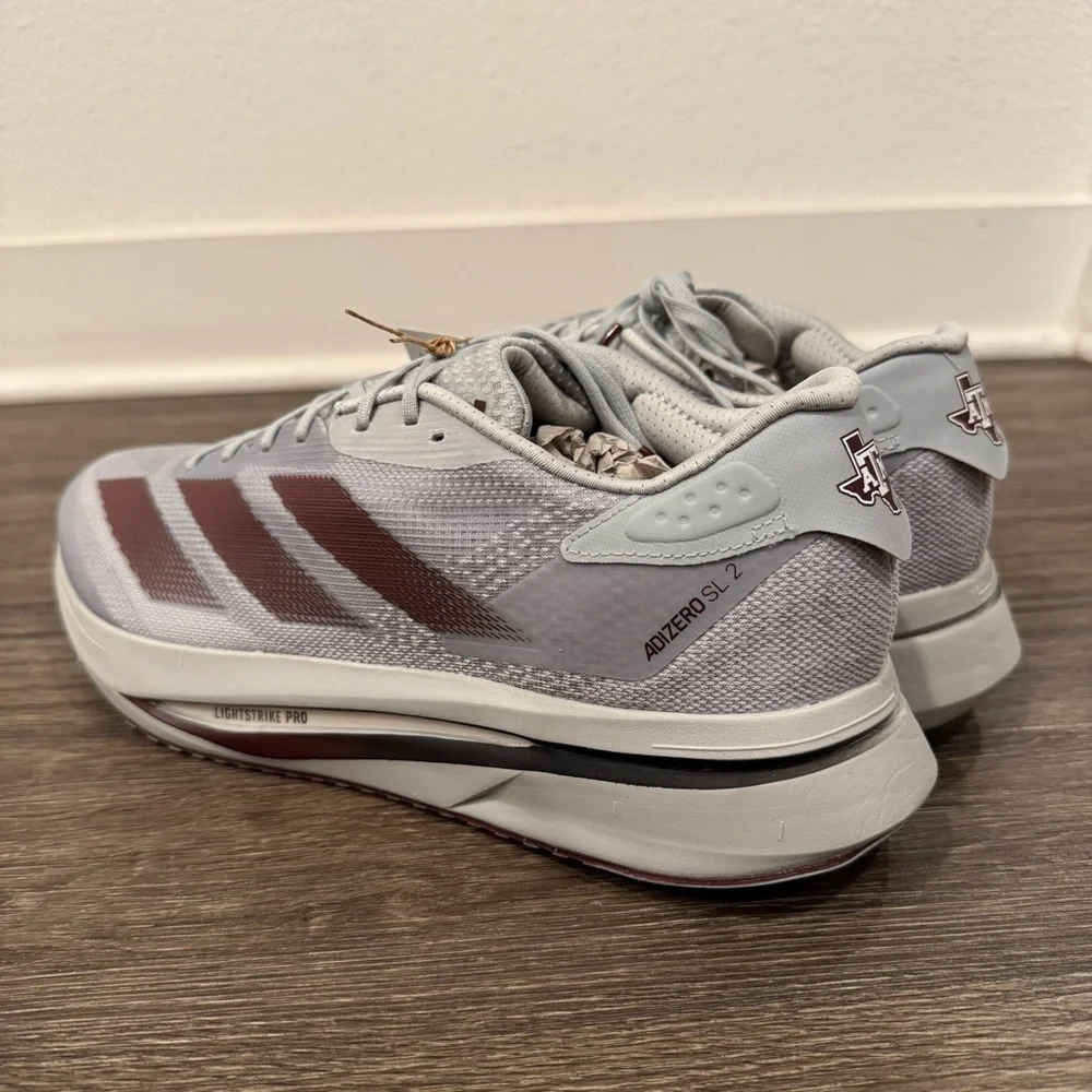 adidas men Texas A&M Adizero SL2 Running Shoes Sz 12